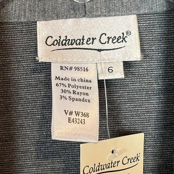 Coldwater Creek Gray Open Front Knit Cardigan Jacket Size 6 Casual Soft - Picture 2 of 6